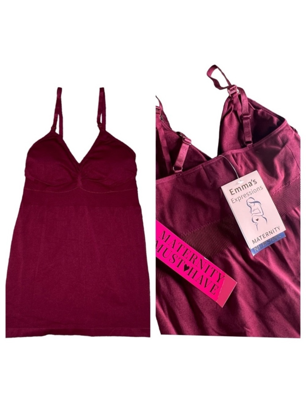 Emma's Expression Motherhood Maternity Nursing Cami Tank Top
Clip Down One Size